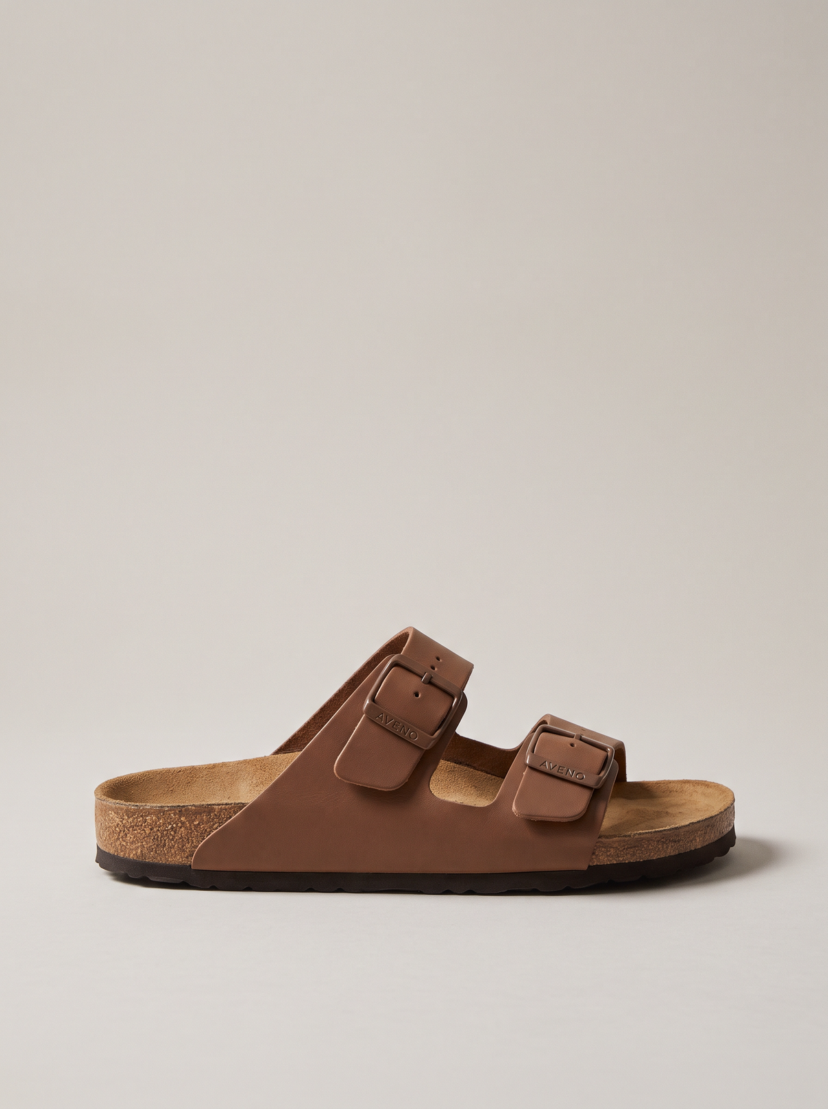 Aveno two-strap sandal in Brown, side profile