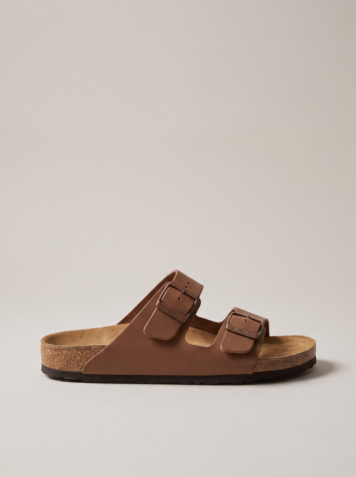Aveno two-strap sandal in Brown, side profile
